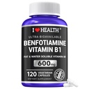 Benfotiamine 600mg Plus 20mg Vitamina B1 ← 120 Veggie Capsules Silencio Hecho en EE.UU. Silencio 3er Parte Testado ← Fat Soluble Vitamina Esencial B1 Thiamine Suplemento Silencioso No GMO ANTE Gluten Free-Vegetarian Friendly