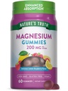La verdad de la naturaleza Magnesium Gummies for Adults TEN 200mg ANTE 60 Conde ← Vegan, No Gluten Suplemento gratuito TENIDO Absorción Mejorada Citrato de Magnesio