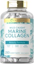 Carlyle Marine Collagen for Hair Skin and Nails  250 Caplets ← Peptides for Women and Men Silencio Tipo I with Calcium ← Non-GMO &amp; Gluten Free