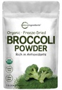 Polvo de brócoli orgánico, 1 libra, congelador seco, contiene DIM natural (Diindolylmetano), y rico en fibra e inmune vitamina C, Superalimentos verdes para bebidas smoothie, amigo vegano