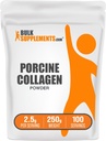 BulkSupplements.com Porcine Collagen Powder - Hydrolyzed Collagen Supplement, for Hair, Skin, " Nails - Unflavored " Gluten Free, 2.5g per Serving, 250g (8.8 oz) (Pack of 1)