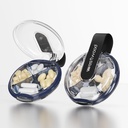 Caja pequeña de la pila, caja de la pila linda para el bolsillo, 4 cargador de la pila extraíble, organizador portátil de la píldora de viaje para vitaminas, suplementos, aceites de pescado (negro)