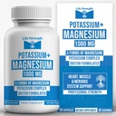 Complejo de Potasio &amp; Magnesio con Aspartate, Oxide, Glycinate, Gluconate & Citrate - 1000mg (90 Capsules) Médicos Diseñados y personalizados Blended