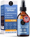 Óleo Orgánico de Espray de Magnesio Orgánica para Pies, Musculos de Durmiente - 100% Puro Antiguo Zechstein Mg Chloride, Fórmula Tópica para la Relajación Natural, Masaje Corporal, Lágrimas y Alivio del Trabajo