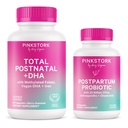 Pink Stork Postnatal Multivitamínico + Probióticos con Vegan DHA, Ashwagandha, Hierro, Folato, B12 - Apoya el equilibrio hormonal, recuperación postparto, Gut Health, " Digestión - Pack of 2