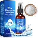 Aceite de magnesio, Aceite de magnesio puro para pies, 100% Botella de vidrio de rayos de magnesio natural y orgánico, Fácil de absorber &amp; Uso, Espray de magnesio tópico (2 Fl Oz, Pack de 1)