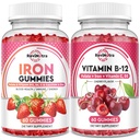 Iron Gummies Supplement for Adults & Kids | Vitamin B12 Gummies | Bundle