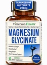 Magnesio puro Glycinate 200mg (Glicinato de Magnesio) – Suplemento de Magnesio Chelatado para el sueño, la relajación, el musculo " Bienestar de las mujeres - Mejor Absorbed Than Citrate o Oxide – 60 cápsulas Vegan