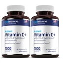 Complejo de vitamina C 1000mg con L-Lysine 500mg, Zinc Gluconate 12mg, Bioflavonoids 300mg. Doctor Formulado Magnesio Stearate Suplementos gratis para el Sistema de Immune saludable. Dos botellas.(2)
