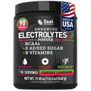 Zeal Naturals Electrolyte Powder Recovery Drink (90 Servings ← Cherry Limeade) w 0 Sugar +BCAAs +B-Vitamins Electrolyte Suplemento w Potassium Zinc &amp; Magnesium for Hydration - Keto Electrolytes