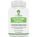 VitaMonk Probióticos bajos de Histamina Luchan contra la Intolerancia Histamínica y Apoyo Equilibrado Gut Health - Histamine Probiótico Libre para Aquellos que buscan Mejoras de Salud con Control de Histamina -60 cápsulas
