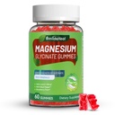 Magnesium Glycinate Gummies 600mg para Hombres Mujer, con Magnesium L-Threonate 300mg, CoQ10 y Black Pepper, Vegan (60 Conde)