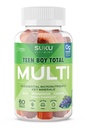 SUKU Chico Adolescente Gummies multivitamínico – Vitaminas A, B12, C, D3, E, Zinc " Biotin – Suplemento Vegetariano Libre de Azúcar para la Energía, el Crecimiento, Immune " Bone Health – Grape Flavor – 60 Con