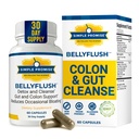 BellyFlush - Gentle Colon & Gut Cleanse Supplement with Milk Thistle & Bentonite Clay - Supports Constipation, Debloat, Digestive Detox & Flushing - 60 cápsulas