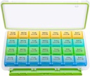 BUG HULL Organizador Mensual de Pill, Moisture-Proof Grande 28 Días Pill Box con Removible 4 Semanas Pill Case Rows, Organizador de Píldoras de Medicina, Organizador de Píldoras de Viajes con Contenedor de Píldora de Vitamina