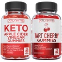 60 Keto Manzana Cider Vinegar Gummies Pérdida de Peso Avanzada + 60 Gummies de cereza Tart con extracto de semilla Celery