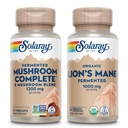 SOLARAY Mushroom Complete and Lions Mane Mushrooms Bundle - 8 Mushroom Supplement Plus Organic Lion's Mane - Fermented for Enhanced Absorption and Whole Body Wellness, 60-Day Guarantee, 60 VegCaps Ea.