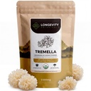 Orgánica Tremella Mushroom Powder Suplemento 100g ← Pure Fruiting Body 10:1 High Strength Snow Fungus Extract ← 10% Beta-D Glucans ← 16,600mg Raw Equivalent Por Serving ← Skin Hydration &amp; Brain Support