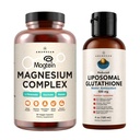 AMANDEAN Premium Liposomal Glutathione &amp; Magnesium Complex Bundle. Antioxidante. Setria líquido. Threonate de Magnesio de alta absorción, Glycinate & Malate. Brain &amp; Liver Health. Memoria, Focus " Sleep