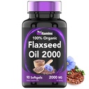 tnvitaminas Orgánica Flaxseed Oil Softgels: 2000 mg - 90 Softgels TEN High in Omega-3 Fatty Acids ← Flaxseed Oil Supplement for Women &amp; Hombres