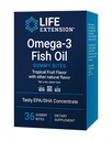Extensión de vida Petróleo de pescado Omega-3 Bites, ácidos grasos EPA DHA, EPA de alta dosis EPA DHA Apoyo en una forma química delictiva, no GMO, Gluten Free, 36 Bites de Gummy