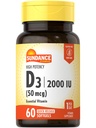 Sundance Vitamina D3 2000 UI TENIDO 60 Quick Release Softgels TEN High Potency ← Non-GMO y Gluten Free Supplement