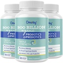 Probióticos para Mujeres y Hombres, 300 millones de millones de francos CFU 24 Strains Probióticos + 15 hierbas orgánicas Prebióticos Blend, Estante Stable Gut Health Supplement for Digestive Immune & Whole-Body Health, 6 Month Supply