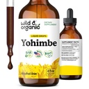 Suplementos de Yohimbe Wild &amp; Organic para Hombres &amp; Mujeres - 5 mg Tintura de Extracto de Yohimbina - Gotas de Barco de Yohimbe Libre de Alcohol - Vegan, No GMO &amp; Libre de Azúcar - 4 fl oz