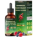 10in1 Wormwood Tincture - Black Walnut, Whole Cloves, Reishi Mushroom &amp; 4 Más - Wormwood Liquid Drops - 1 FL OZ para 2 meses de suministro - Berry Mix Flavor