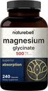 NatureBell Magnesium Glycinate Capsules 500mg &amp; Vitamin B Complex for Women 240 Veggie Capsules Bundle Pack ← Chelated & Purified Mineral TEN Immune, Energy & Prenatal Support