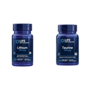 Life Extension Lithium 1000 mcg and Taurine 1000 mg - Brain Health, Anti-Aging, Longevity, Memory, Cognition, Mood, Heart, Liver, Muscle and Exercise Support - 100 Count