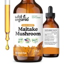Wild &amp; Organic Maitake Mushroom Tintura - Immune Support Suplemento - Liquid Maitake Mushroom Extract - Vegan, Azúcar &amp; Alcohol-Free Drops - 4 fl oz