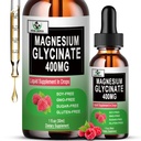 gotas líquidas Glycinate de Magnesio Puro Glycinate 400mg para Bone, 6X High Absorption Liquid Magnesium Supplement, Vegan, Non-GMO, Gluten-Free TEN 30 Servings