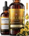 Mullein Leaf Extract for Lung Cleanse and Health - Mullein Drops Made in USA - Lung Support Supplement - Herbal Respiratory Support - Mullein Extract Tincture 4 Fl Oz