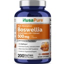 NusaPure Boswellia Serrata 10,000 mg Por Veggie Caps 200 Conde (Ext. 20:1, No GMO, Vegan, Bioperina) Herb ayurvédica: Olibanum indio, Frankincense