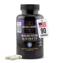 Bucklebury Magnesium Glycinate Capsules con L-Theanine 350mg - Advanced Formula for Stress Relief, Muscle & Bone Health Support - Magnesium Glycinate Supplements for Women &amp; Men - Vegan 90 Conde