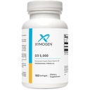 XYMOGEN D3 5000 - Vitamina Biodisponible D3 5000 UI (125 mcg) - Alta Potencia Vitamina D Suplemento de Apoyo Salud Inmunitaria, Hueso + Salud cardíaca (180 Softgels)
