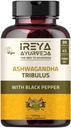 Ashwagandha Capsules Orgánico 1000mg (90 cápsulas) Fabricado con Tribulus Terrestris, Shatavari y Black Pepper Ingredientes Ecológicos ← 45 días de suministro