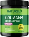 NATURELO Collagen Peptide Powder, Hydrolyzed Collagen Type I & III, Skin Hair & Joint Health - Unflavored, 16 Ounces TEN 45 Servings