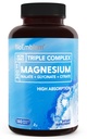 Complejo de magnesio de BioEmblem Triple tención 300mg de Glycinate de Magnesio, Malate, " Citrate for Muscles, Nerves, " Energy TEN High Absorption TEN Vegan, Non-GMO TEN 180 Capsules