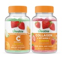 Vitamina vital C 1050mg + colágeno &amp; Vitamina C, Gummies Bundle - Gran Tasting, Suplemento de vitamina, Gluten Gratis, GMO Gratis, Chewable Gummy