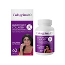 Colageina 10 cápsulas de colágeno hidrolizado con vitamina C - Suplemento dietético anti envejecimiento para la piel sana, el pelo, las uñas, las juntas y los huesos - 60 cuenta