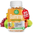 Niños Gummy Multivitamin - Esenciales diarios completos Niños Vitaminas y Minerales para el bienestar general, 90 Gummies. Sabor de frutas, sin azúcar artificial, lácteo y sin gluten