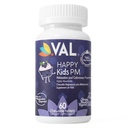 VAL Happy Kids PM TENIDO Apoyo al sueño para niños con magnesio, Melatonina, vitamina B6 &amp; C TENIDO ATENCIÓN AUTORIA Blueberry Yogurt Flavor ← Non-GMO, Gluten-Free TEN 60 Tablets ← Edades 4+