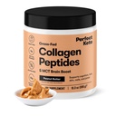 Perfect Keto Collagen Peptides Protein Powder con aceite MCT, Collagen hidrolizado, Tipo I & III Suplemento, Gluten Free Grass Fed, Low Carb, Keto Coffee Creamer, Collagen for Women &amp; Hombre, Peanut Butter