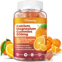 Calcio Magnesio Suplemento Gummies para Adultos: Calcio Citrato 600 mg con Vitamina D3 &amp; K2 para Mujeres Hombres - Apoyo B0ne Strength, Better Zzz, Muscles, Energy & Immune (60 Cuenta)