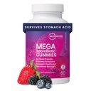Laboratorios microbiomáticos con base de vapor Gummies Probióticos para Mujeres, Hombres &amp; Niños - MegaSporeGummies Biotic - 4 Bacillus Probiotics for Digestive Health & Microbiome Support - Berry Flavor (60 Gummies)