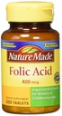 Nature Made Folic Acid (400 mcg) Tabletas, 250 Cuenta, Pack de 2