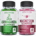Ashwagandha &amp; Magnesium Gummies for Improved Sleep & Strengtheninged Body Functions. Ashwagandha Boosts Mood & Energy - Magnesium Ayuda a recuperar músculos ' Alivia los calambres - Vegan