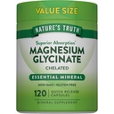 La verdad de la naturaleza Magnesio Glycinate 200mg ← 120 Capsules ← Alta Absorción Magnesio Chelated ← Non-GMO &amp; Gluten Suplemento Mineral Libre
